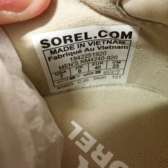 NEW Sorel Men's 7 Kinetic Rush Mesh Sneaker Fawn White Cream Ivory - Picture 9 of 11